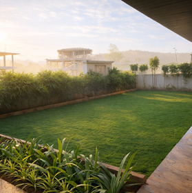 Luxury villa garden landscaping